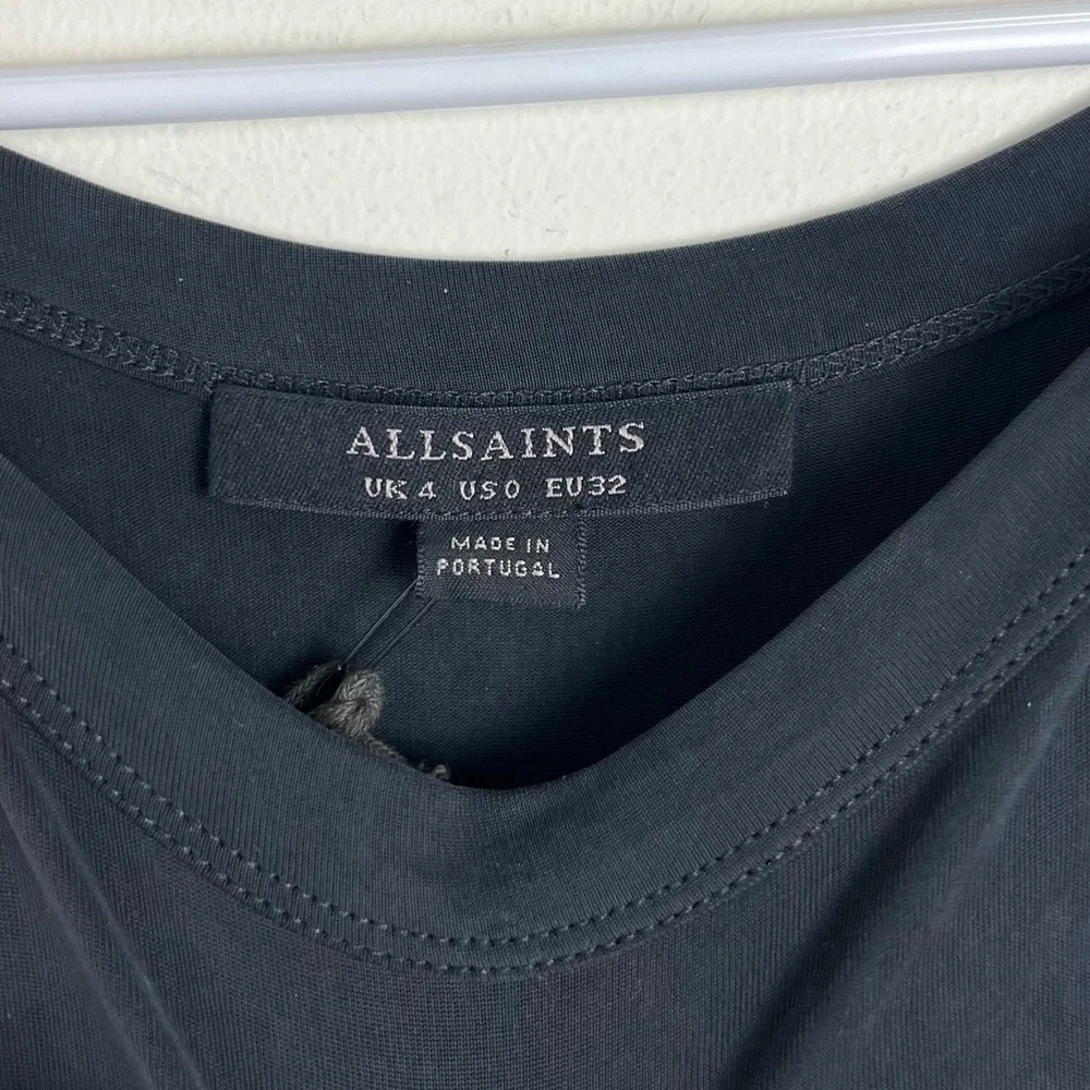 AllSaints Sami Cupro Knot Front Maxi Dress Size 0 in Black New All Saints - Picture 9 of 14